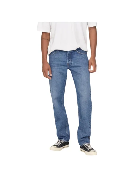 Blugi drepți Only & Sons albastru