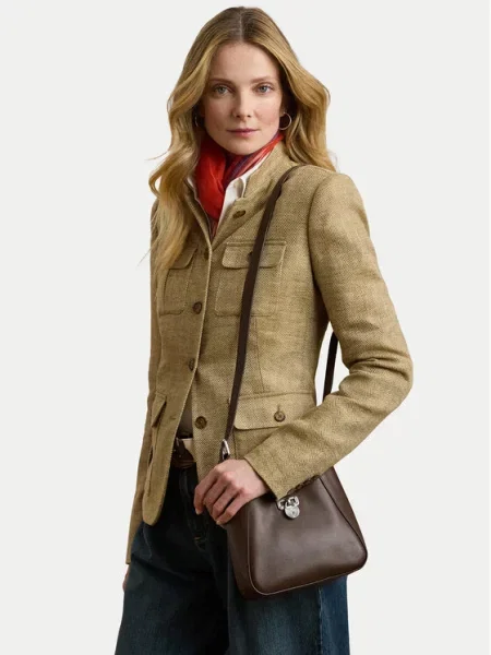 Lauren Ralph Lauren torebka skórzana brązowy