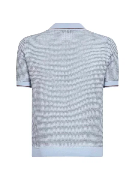 Tricou D4.0 tricotate cu decolteu în V albastru