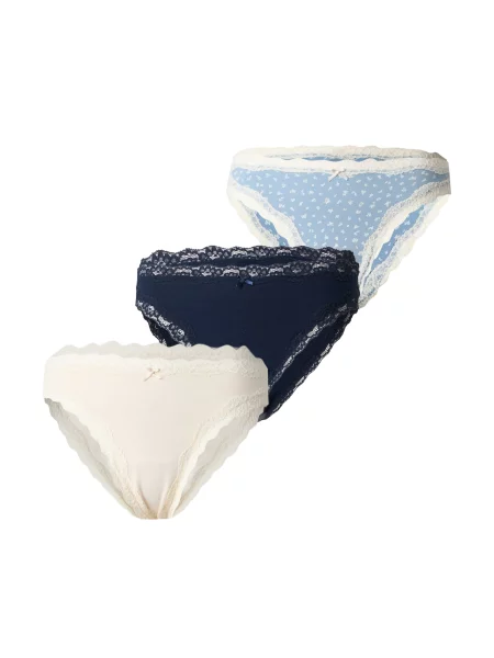 Lindex Tanga crem / bleumarin / deschis albastru