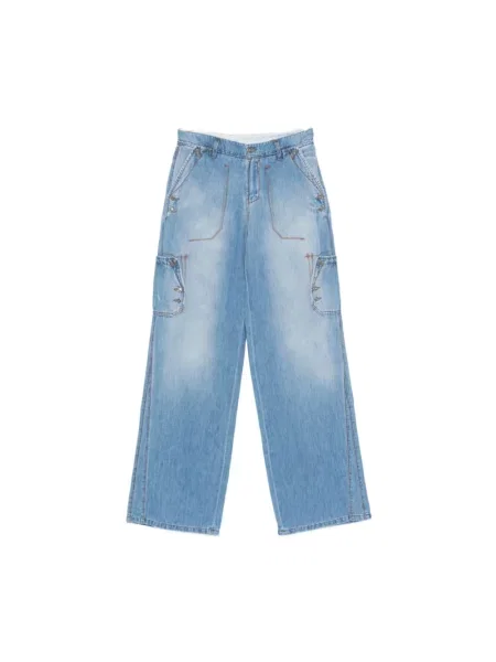 Szerokie jeansy Ermanno Scervino niebieskie