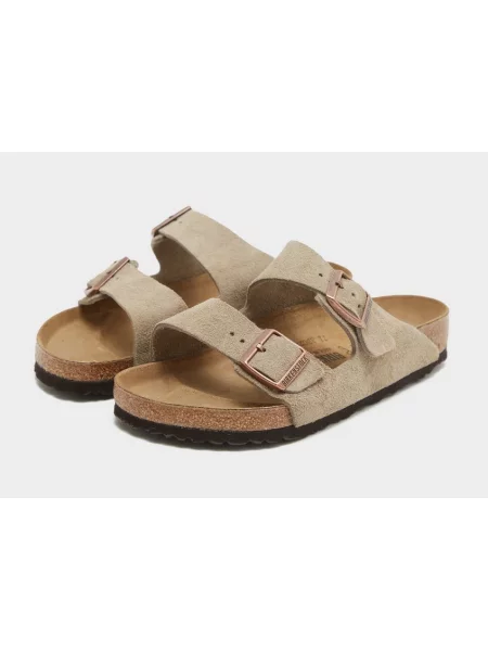 Semišové pantofle Birkenstock Arizona béžová