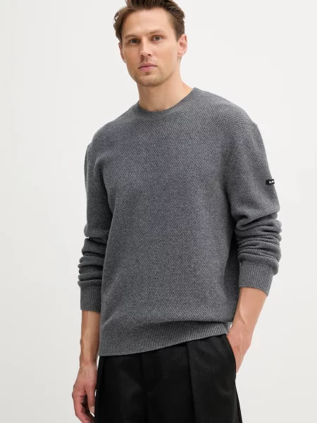 A.P.C. pulover de lână pull thomas gri
