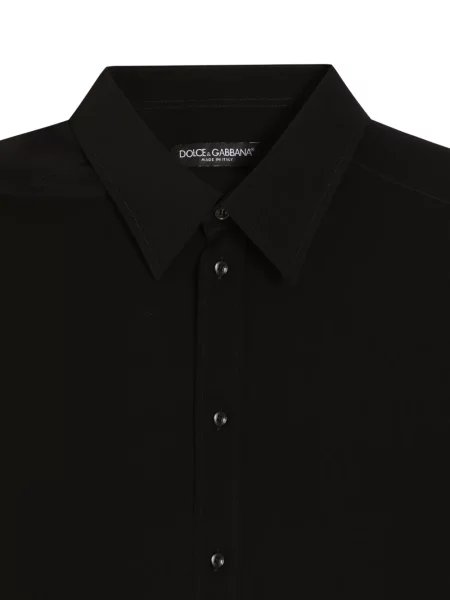 Cămașă Dolce & Gabbana de mătase negru