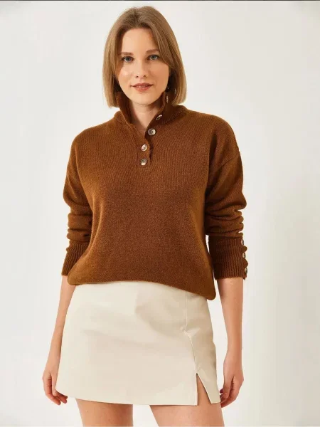 Bianco Lucci Pulover Pullover temno rjava