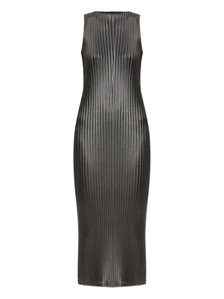 Rochie midi Issey Miyake fără mâneci plisată până la genunchi verde