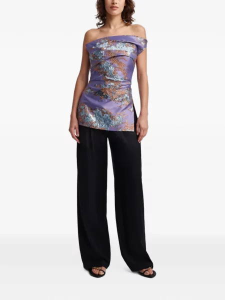 Jacquard bluza Anna Quan bez bretela ljubičasta