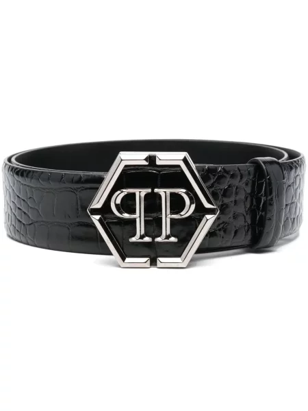 Curea Philipp Plein din piele negru