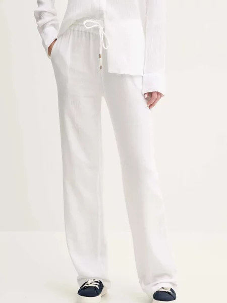 Melissa Odabash pantaloni de femei drept high waist Krissy alb