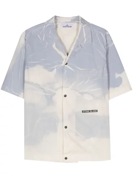 Scurt cămașă Stone Island cu imprimeu abstract cu strasuri albastru
