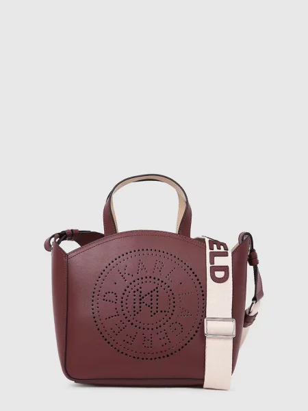 Karl Lagerfeld Kožená kabelka K/CIRCLE hnědá