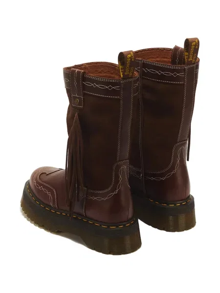 Кожаные ботильоны Dr. Martens с бахромой