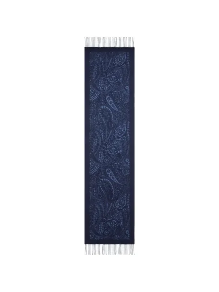 Fular Etro cu model paisley din jacard albastru
