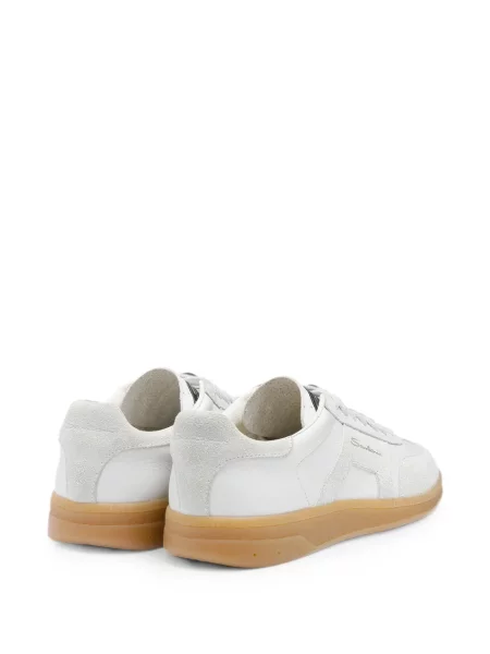 Sneakerși Santoni din piele alb