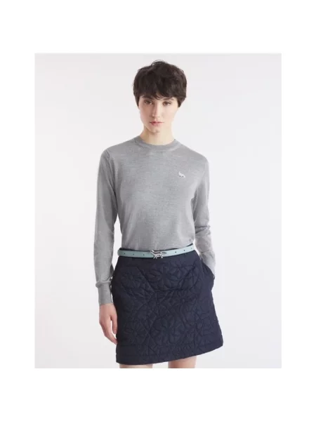Sweter Maison Kitsune wełniany szary
