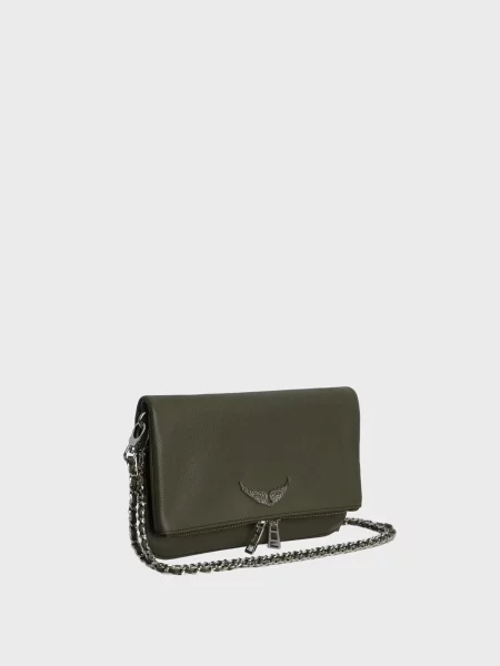 Кожаный клатч Zadig&voltaire зеленый