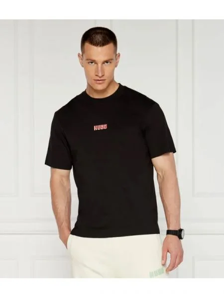 HUGO Tricou Diqitee | Comfort fit negru