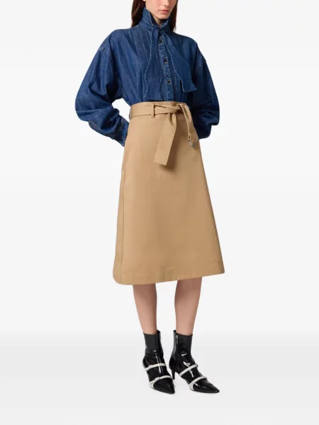 Cu centură fustă midi Msgm din dantelă