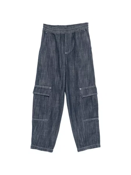 Spodnie cargo dziecięce Emporio Armani niebieskie