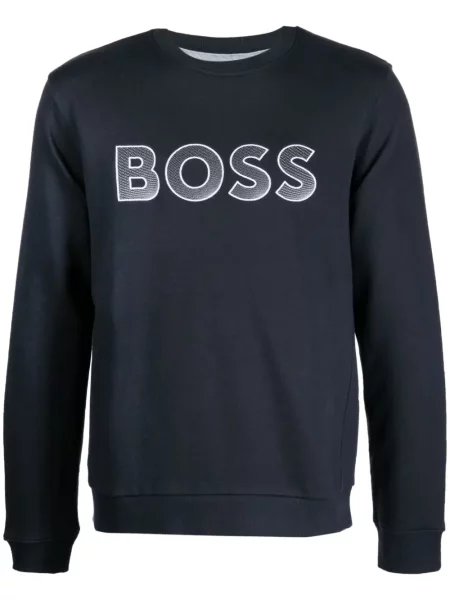 Hanorac crewneck Boss cu broderie negru