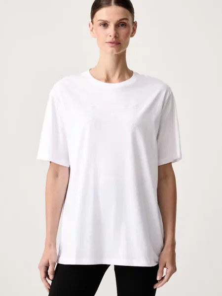 Emporio Armani tricou oversized pentru femei din alb