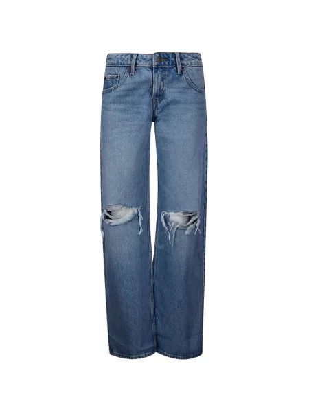 Cropp blugi drepți Levi's® zdrențuiți cu 5 buzunare albastru