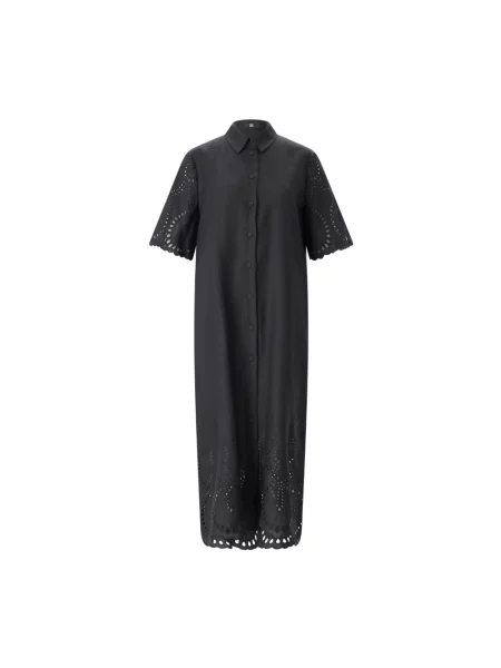 Lniana sukienka koszulowa Riani czarna