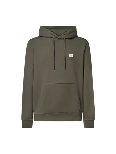 Bluza z kapturem Calvin Klein z kapturem zielona