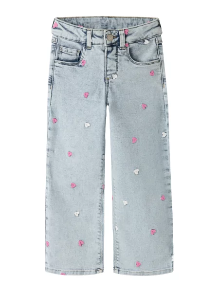 NAME IT Jeans NMFrose albastru denim / roz deschis alb