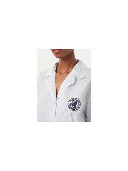 Tommy Hilfiger Pižamska srajca Svetlo Regular Fit modra