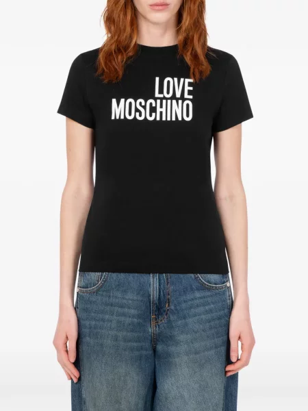 Tricou Love Moschino din jerseu negru