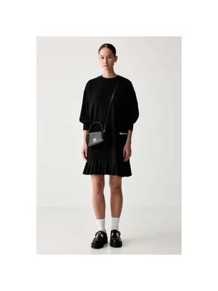 Dzianinowa sukienka mini Karl Lagerfeld czarna