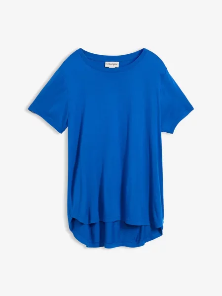 Długi T-shirt z miękkiej niebieska