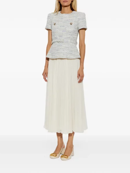 Rochie midi Self-portrait din șifon albastru