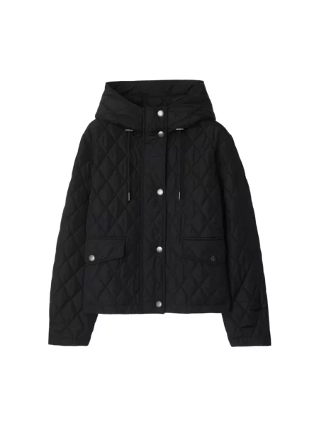 Lniana kurtka Burberry czarna