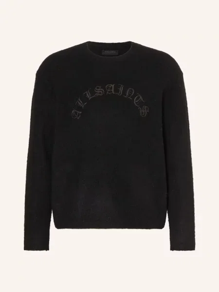 AllSaints sweter z dodatkiem alpaki CURV lekki czarny