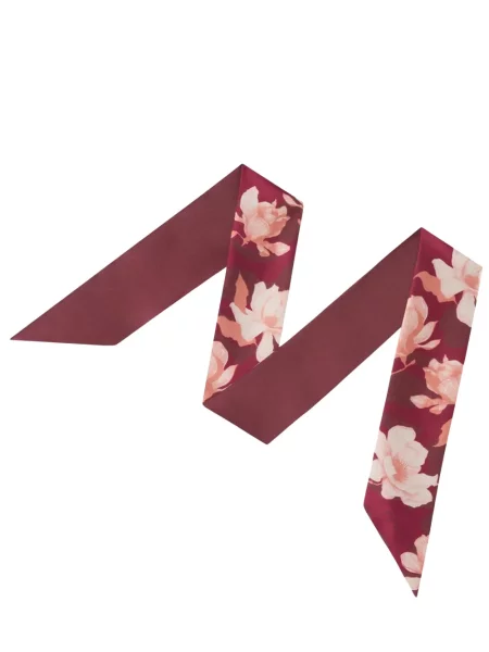 Fular Furla cu model floral cu imagine roșu