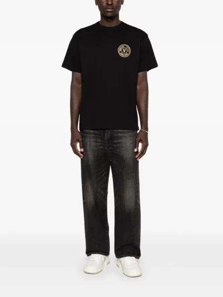 Majica Versace Jeans Couture s autogramom crna
