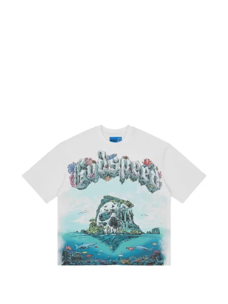 Tricou Godspeed cu imagine alb