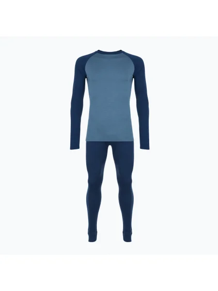 Set de lenjerie termoactivă pentru bărbați WOOLCANO termoaktywna Merino blue albastru