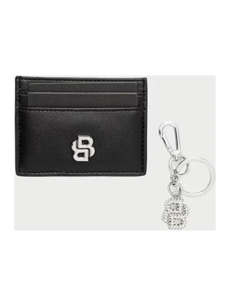BOSS etui na karty + brelok czarny