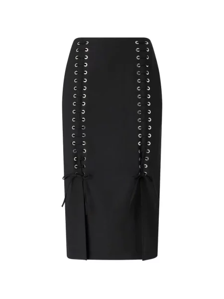 Fustă Pinko cu șireturi din dantelă negru