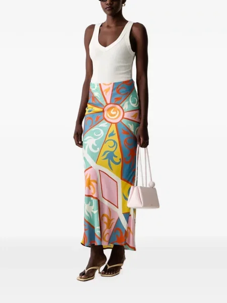 Fusta maxi Never Fully Dressed cu imagine albastru