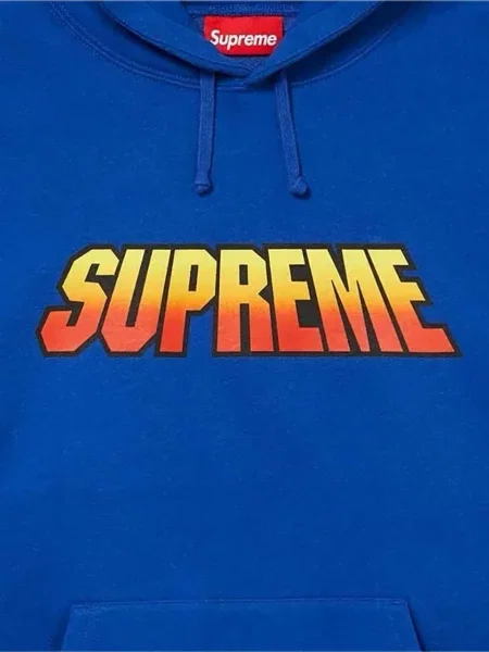 Hanorac cu glugă Supreme cu imagine cu gradient albastru