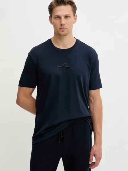 Tričko Paul&Shark Knitwear tmavomodrá s aplikací