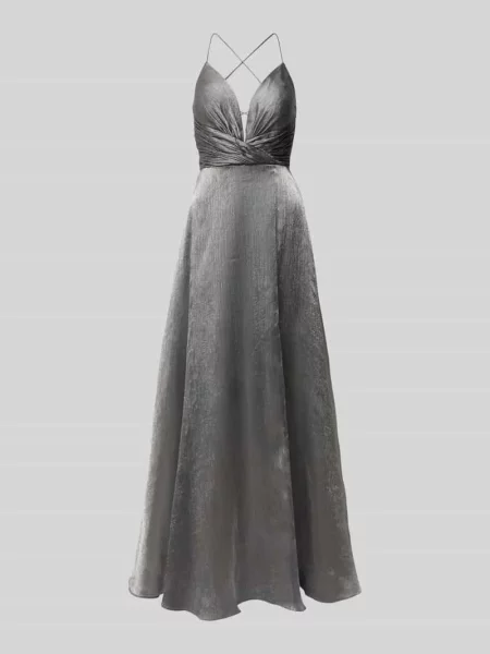 Sukienka wieczorowa z głębokim dekoltem w serek Luxuar Fashion