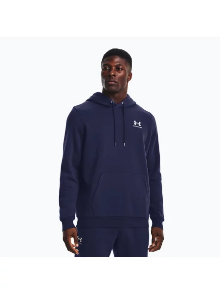 Mikina Under Armour Essential Fleece Hoodie Midnight Navy/ White L bílá