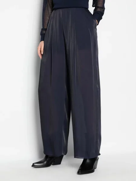 Armani Exchange Штани палаццо Темно-синій сині