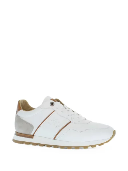 Sneakerși La Martina din piele alb
