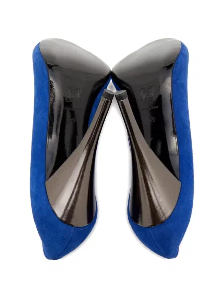 Pantofi cu toc Pierre Hardy din piele de căprioară albastru